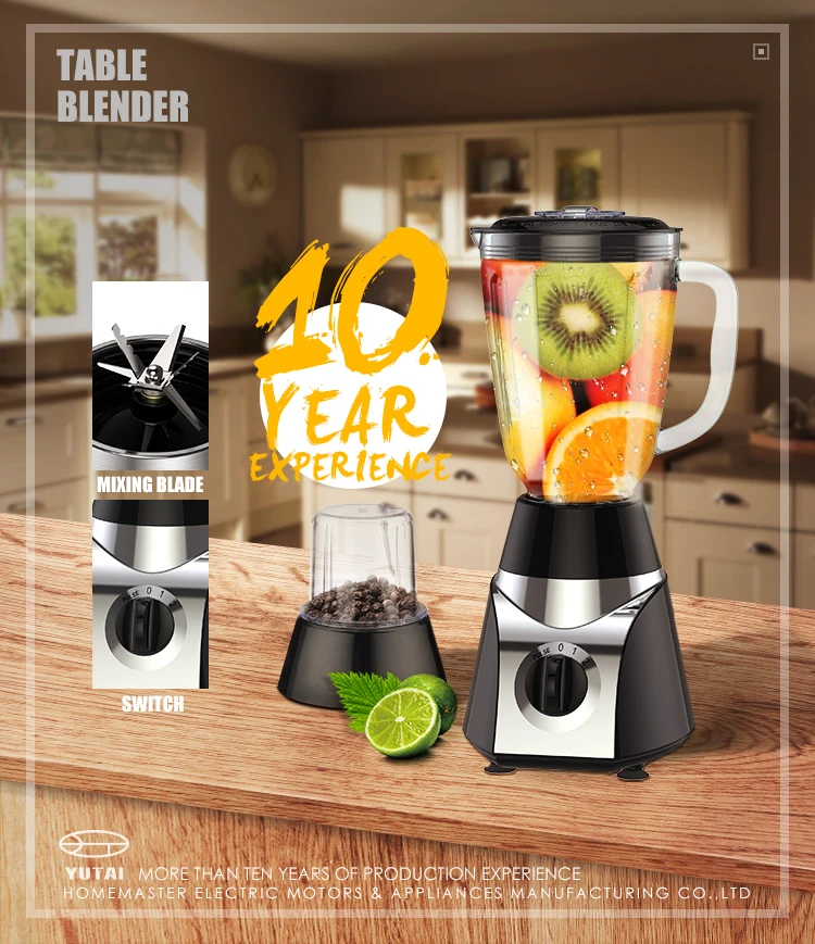 mélangeur commercial portable électrique avec pot en plastique de 1,5 L