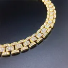 Silver Chain 925 Sterling Silver Moissanite Stone Curb Cuban Link Chain Necklace For Women Men