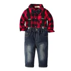 2021 Spring Fall Children Clothes Kid Boutique Clothes Set Jeans Denim Pants And Shirt 2pcs Clothing Sets