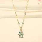 Pendant Jewelry Turkish Promotion Cute Girls Gifts Fatima Palm Hand Chain Pendant Jewelry Turkish Evil Eye Hamsa Necklace