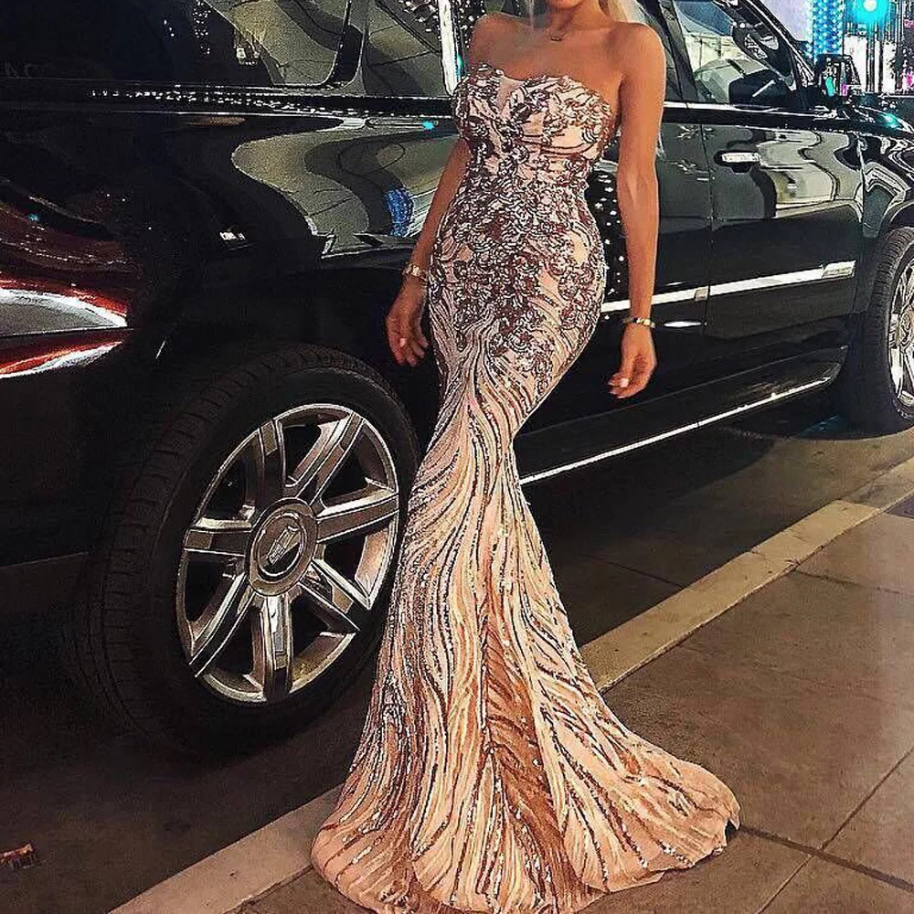 Shoulder Ball Gown Evening Dress 