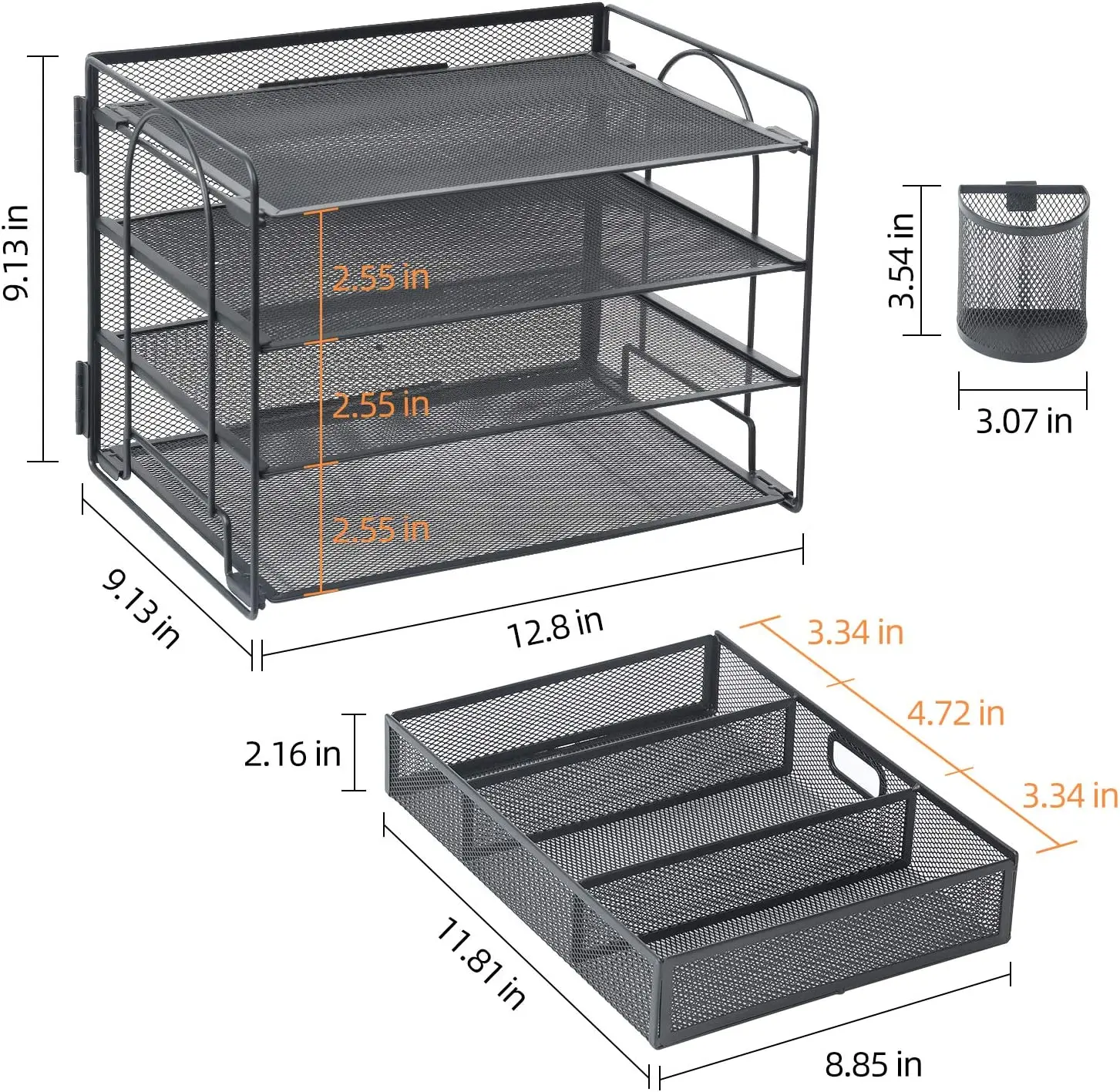 Hot Sales 3 Tier Desk Accessories Organizer Mesh Holder Desk File Document Letter Tray Organizer For Office