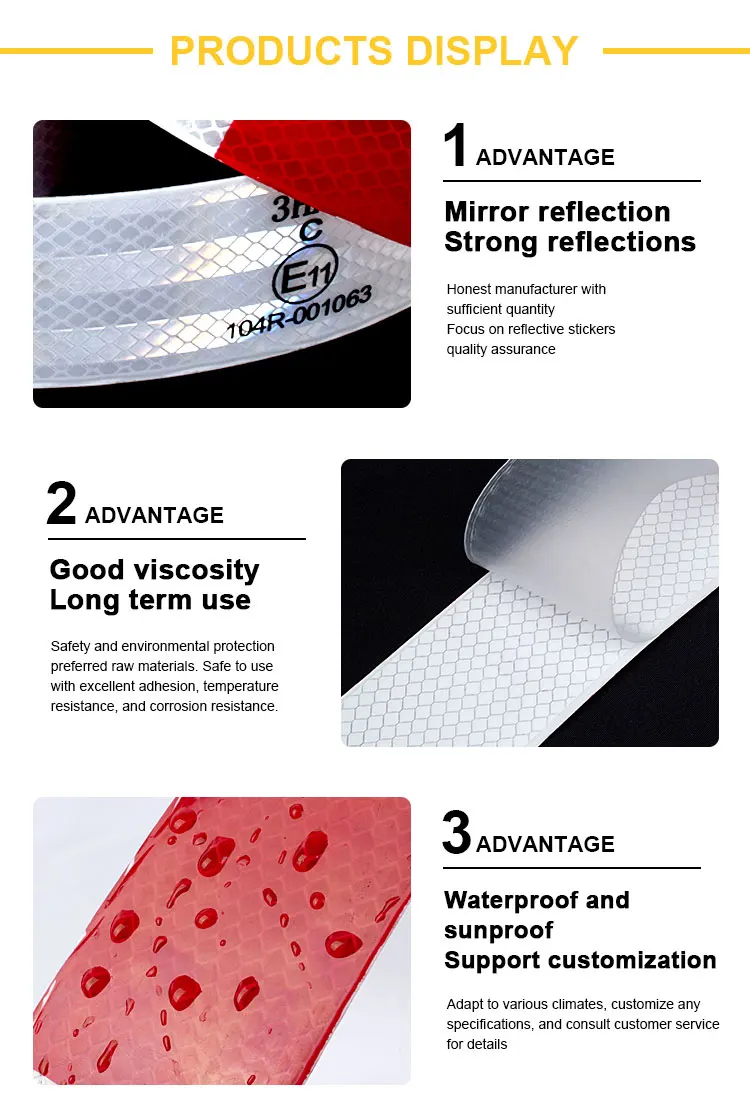 5.cm*45.7m EGP Grade Car Reflector Sticker Tape Retro Reflective Tape for Truck Vehicle Sticker DOT-2 factory