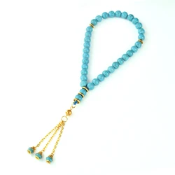 YS58   Factory Direct Sale Muslim Man  islamic tassel  bead  prayer beads turquoise  rosary