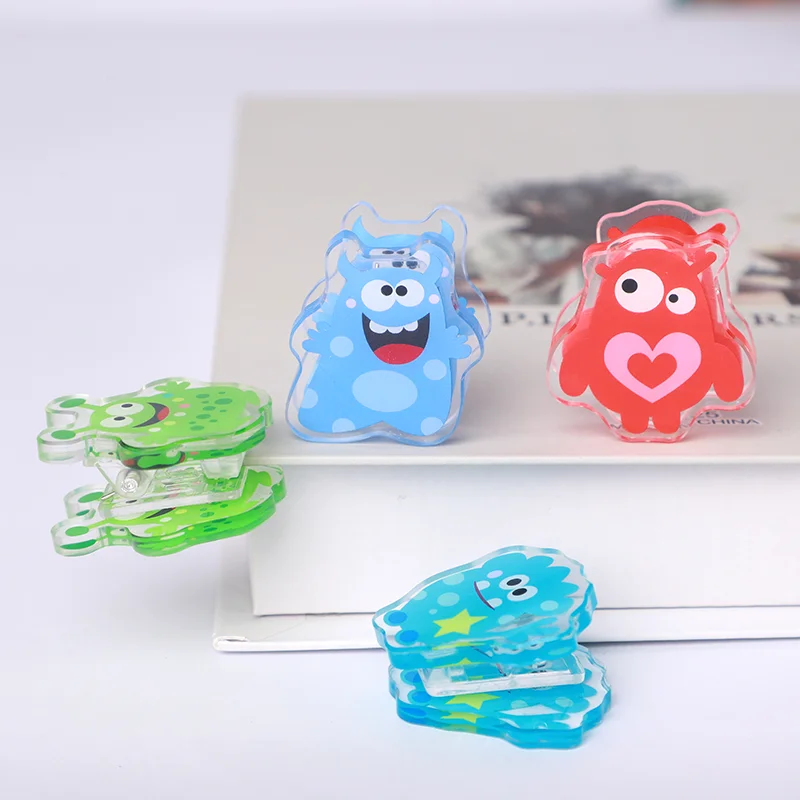 Transparent Hologram Acrylic PP Clips Multi-Purpose Cute Cartoon Anime Design for Home Office UV Printed Plastic Clips supplier