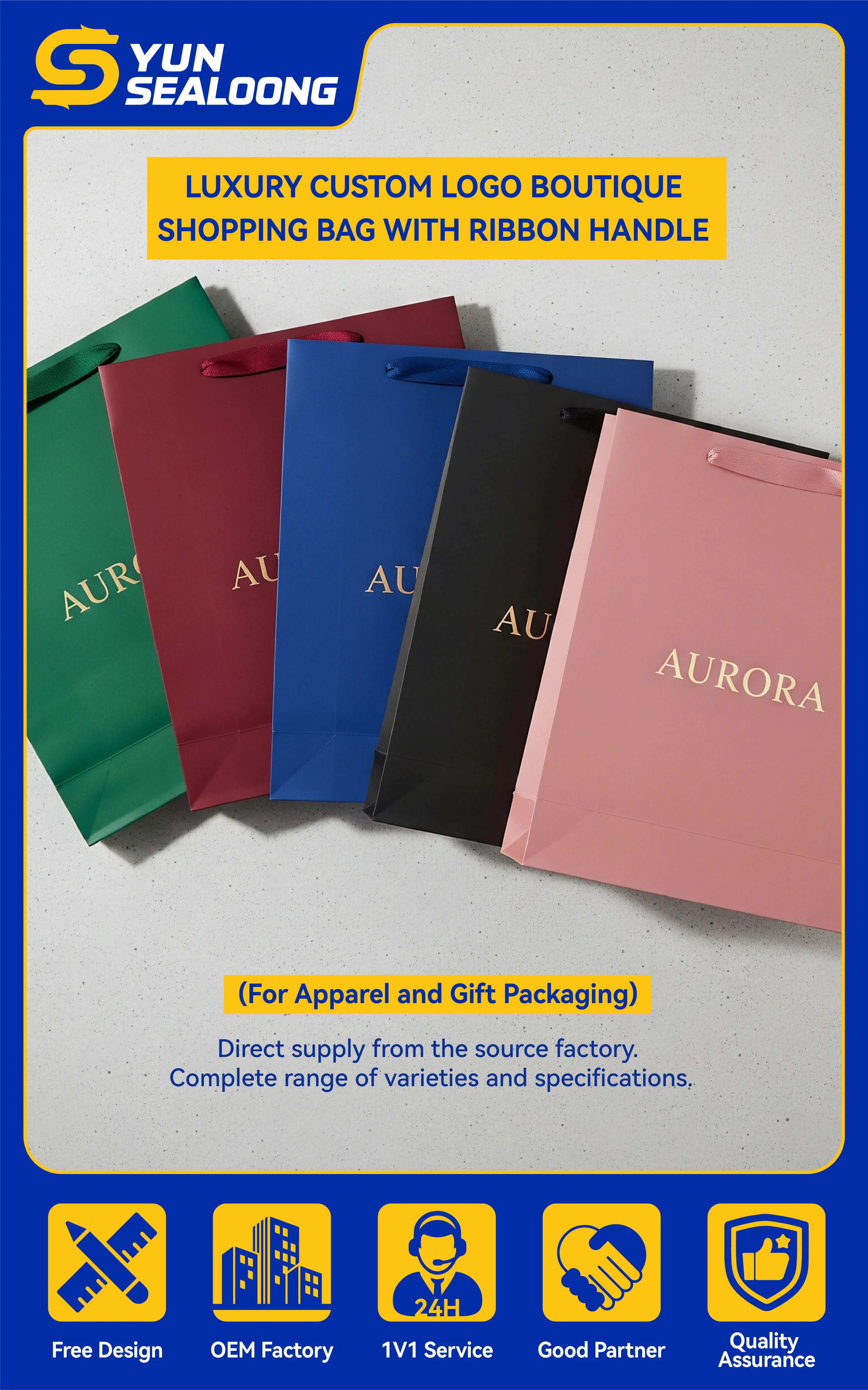 Custom Printed Art Paper Kraft Paper Gift Bag with Matte Lamination for Luxury Retail and Branding