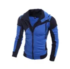 Zipper Hoodie Supplier Hoodie Men Personality Matching Color Double Zipper Hoodie Cardigan Slim Hoodie