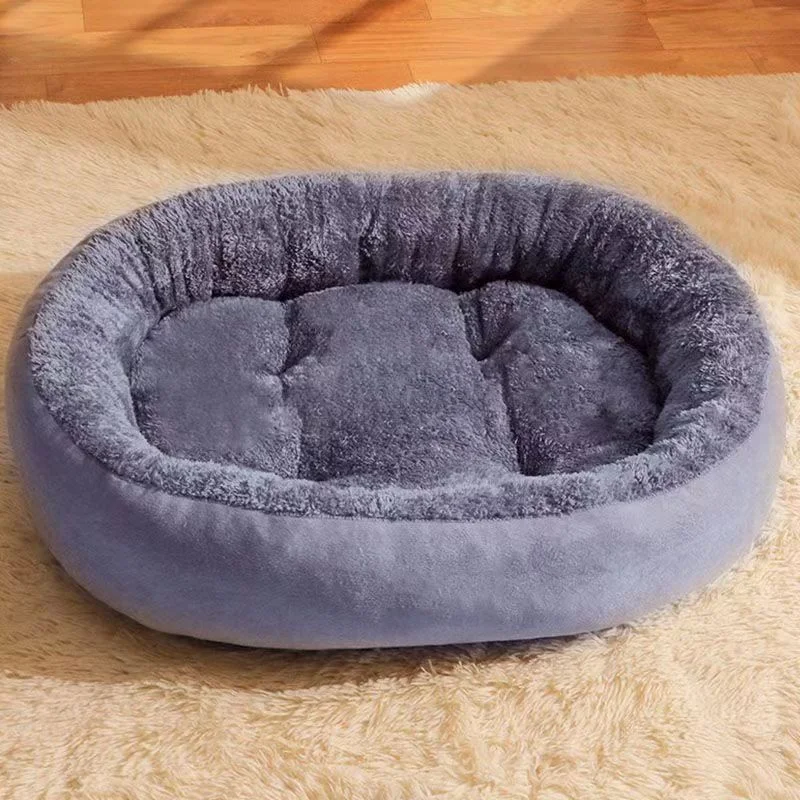 HUAYI 2024 New manufacturer soft luxury  pet cushion round cat dog bed