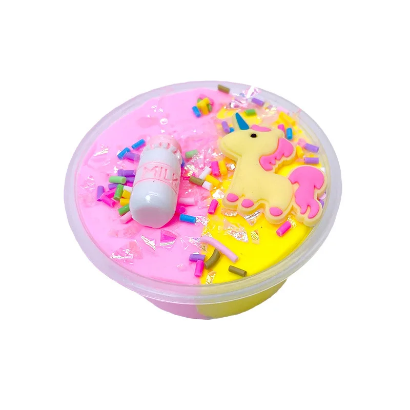 Color Kit DIY toy Pressure Relief Bubble gum sand feel Unicorn slime matching color candy Cute accessories playdough/slime