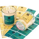 Candle Jar Custom Candle Jar Sticker Bottle Adhesive Cheap Print Waterproof Logo Sticker Label