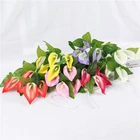 Calla Silk 5 Heads/bouquet Artificial Calla Leaf Silk PE Fake Flower Lily Plastic Aquatic Plants Home Decoration