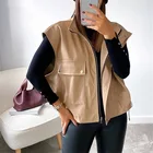 Leather Vests Autumn And Winter Sleeveless Loose PU Leather Jacket Women Vests Waistcoats