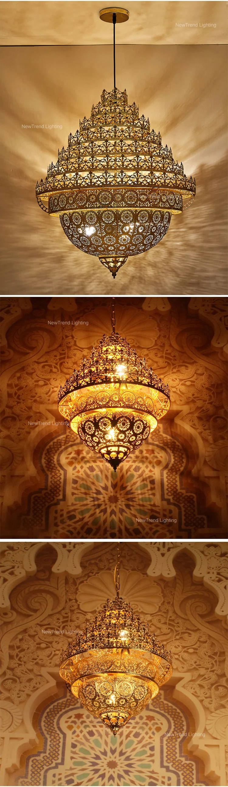 cpl 177 antique style indoor decoration hanging temple villa church metal iron led chandelier pendant light-2