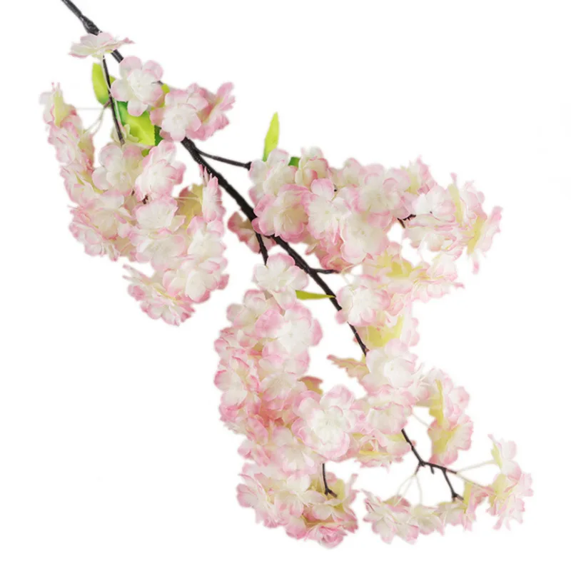 Artificial Cherry Blossom Branch Flower Fake Silk Plant Wall Decor Wedding Hot Z 