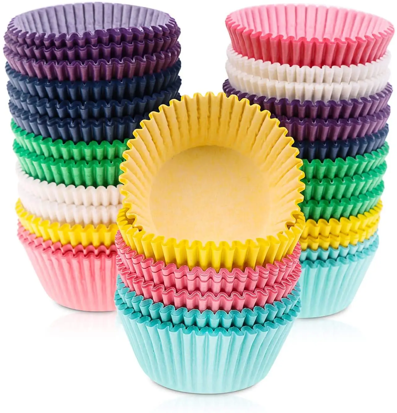 Paper Cupcake Cases Greaseproof Baking Cake Cup+Silicone Cake Muffin Cups Mold 