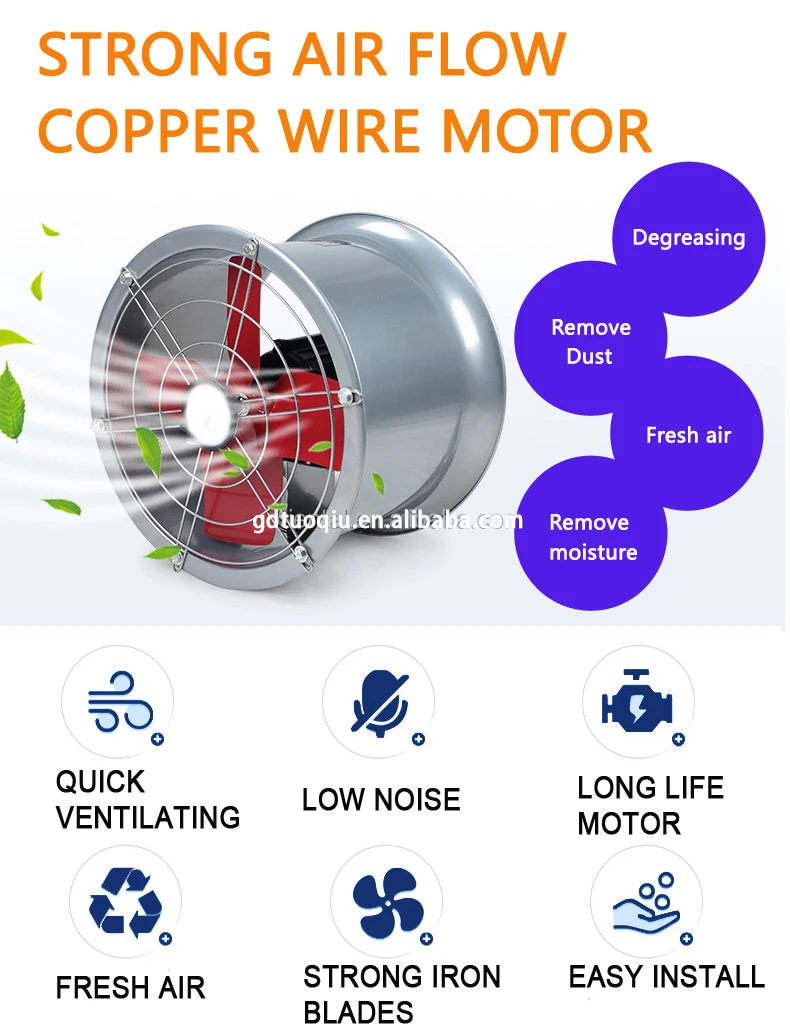 Powerful Air Cylindrical Fan, Axial, 110V, Electric - detail 12
