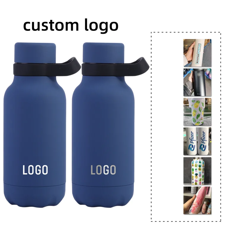 Custom logo 500ml Stainless steel metal  sport drink bottle 2023 unique design water bottles with side handles
