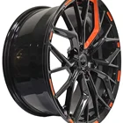 Inch 18 19 20 21 22 Inch Custom Color Black+orange Hot Selling Styles Sport Alloy Forged Passenger Car Wheels