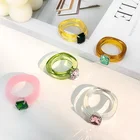 Ring Ring Cute Color Acrylic Resin Ring For Girls