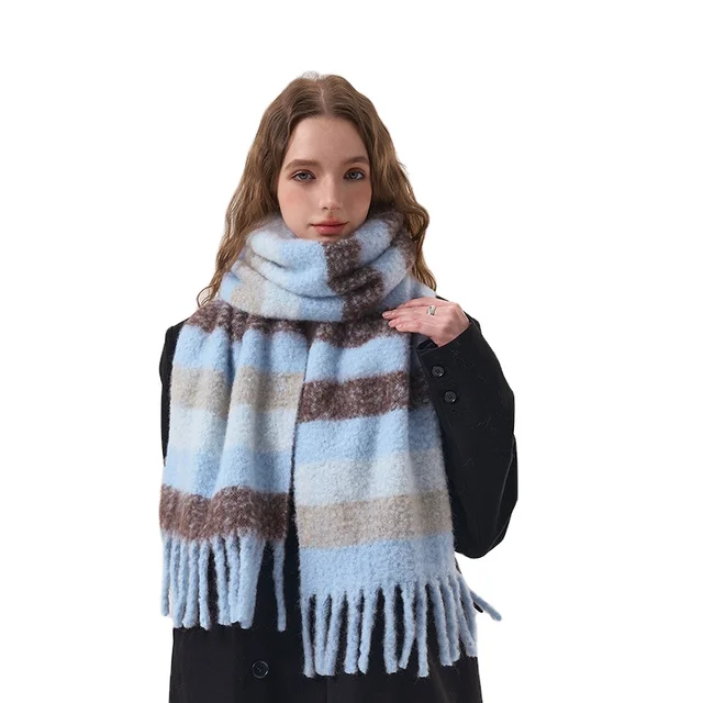 2023 new tassel scarf women candy color Imitation Cashmere pashmina shawl scarf for women