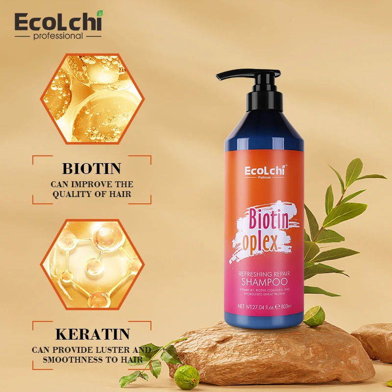 Customized Hair Care Products Professional Hair Shampoo for Color Treated Hair EcoLchi Shampoo 800ml