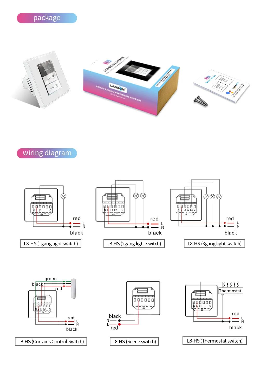 Lanbon Home Kit Automation L8 New Design Intelligent Lcd Touch Wifi