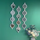 Silver Creative Home Decoration Mirror Rhombus Three-piece Golden Silver