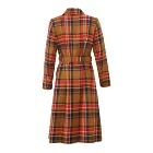 Blended Coat LONG Blended Wool Good Quality Thick Winter Women Jacquard Check Trench Coat