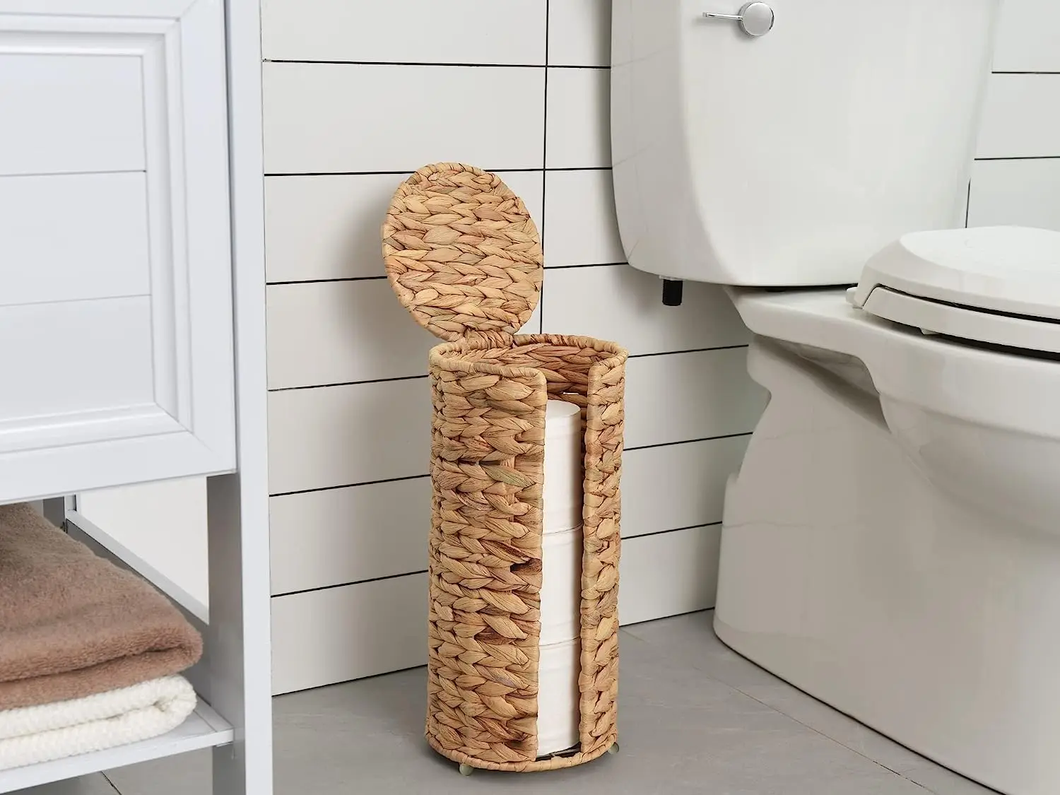 Standing Toilet Paper Holder, Toilet Paper Holder Storage for Bathroom and Under