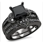 Black Ring 2021 European And American Fashion New Diamond Inlaid Black Heart Ring