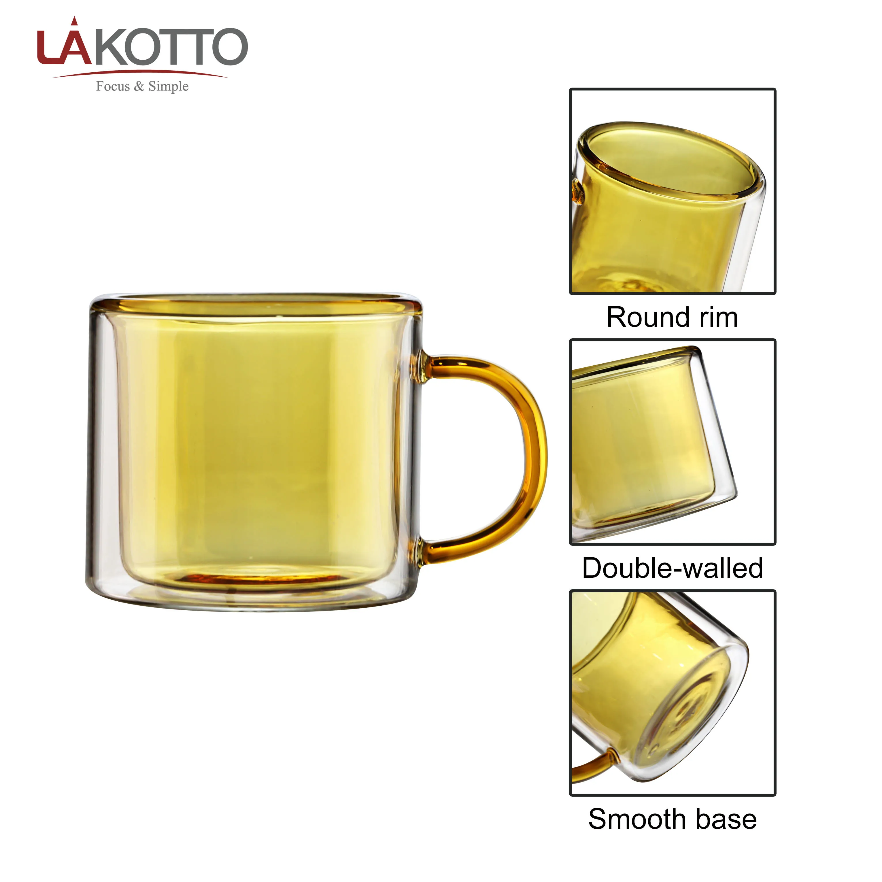 glass double wall mug high borosilicate glass 230ml Eco-Friendly Sample Freely