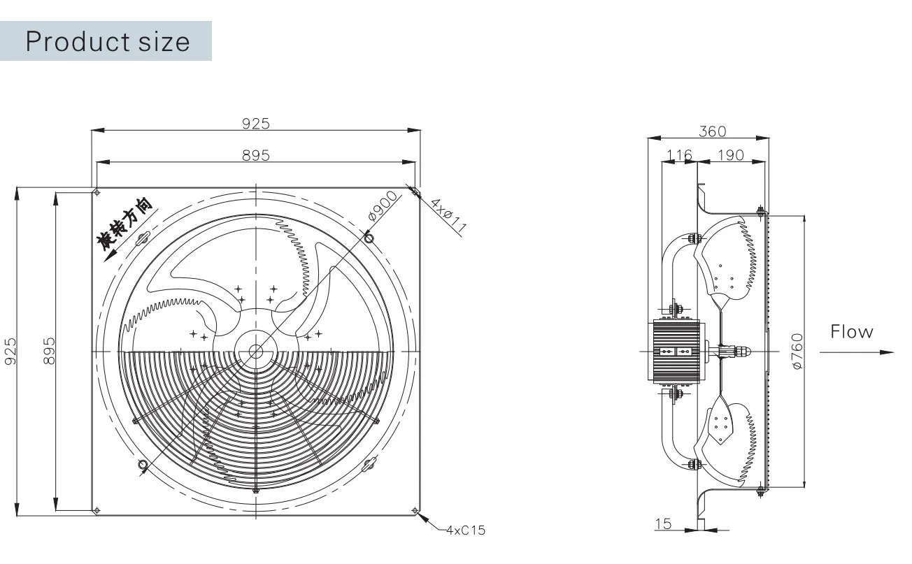 Axial Flow Fan, SANXIN, 1250W - detail 8