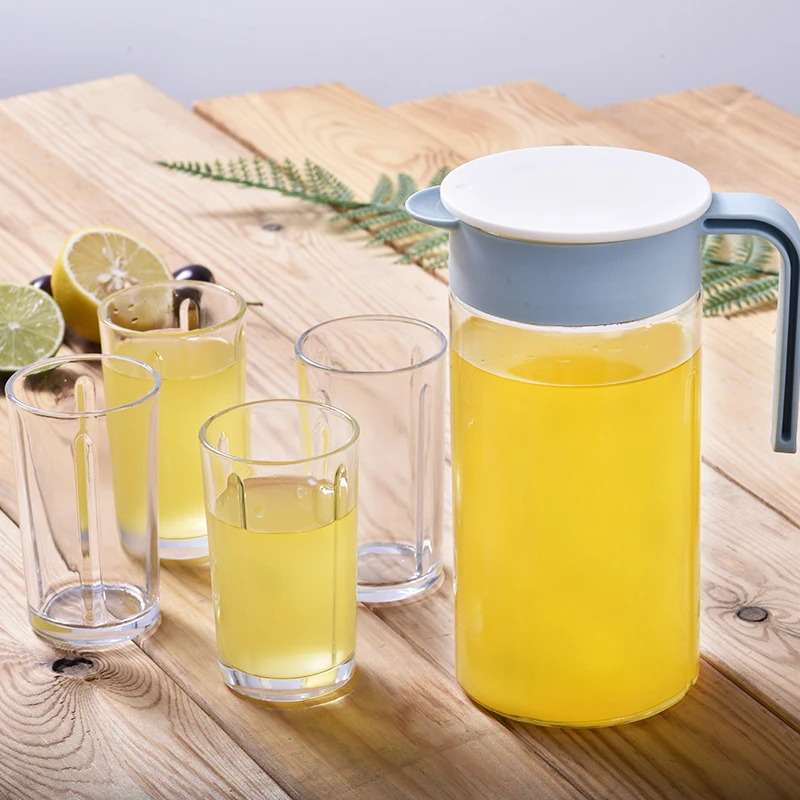 Glasses Set Water Jug Glass Pitcher Set Classic Transparent Glass Tea Pot Set 5 Pcs Drinking Cup for Water