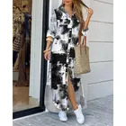 Clothing Hot Selling Woman Shirt Dress Fashion Printed Woman Long Dress Fall Clothing For Women