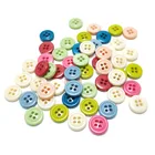 Buttons 2 Hole Button Wholesale 4 Holes Round Resin Fancy Custom Baby Children Colorful Shit Polyester Buttons For Clothes