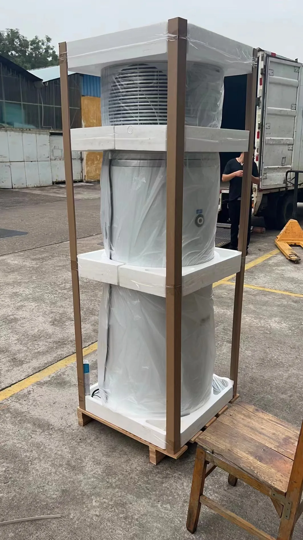 300 L R134a Electric Air Water Hot Water Stainless Steel Housing All-in-One Heat Pump