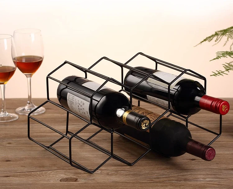 Wall Mounting Holder Iron Bottle Display Craft Vertical Metal Wine Rack