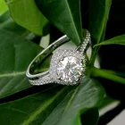 Ring Rhodium Plated 925 Silver Moissanite Ring For Engagement Wedding And Anniversary Gift