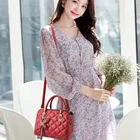 Handbags Leather Lingge Luxury Handbags For Women Bags Shoulder Leather For Handbags With Flower Decoration