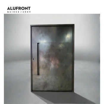 ALUFRONT Main Entrance Exterior Large Aluminum Alloy Modern Pivot Door Security System Thermal Insulation for Apartment Villa