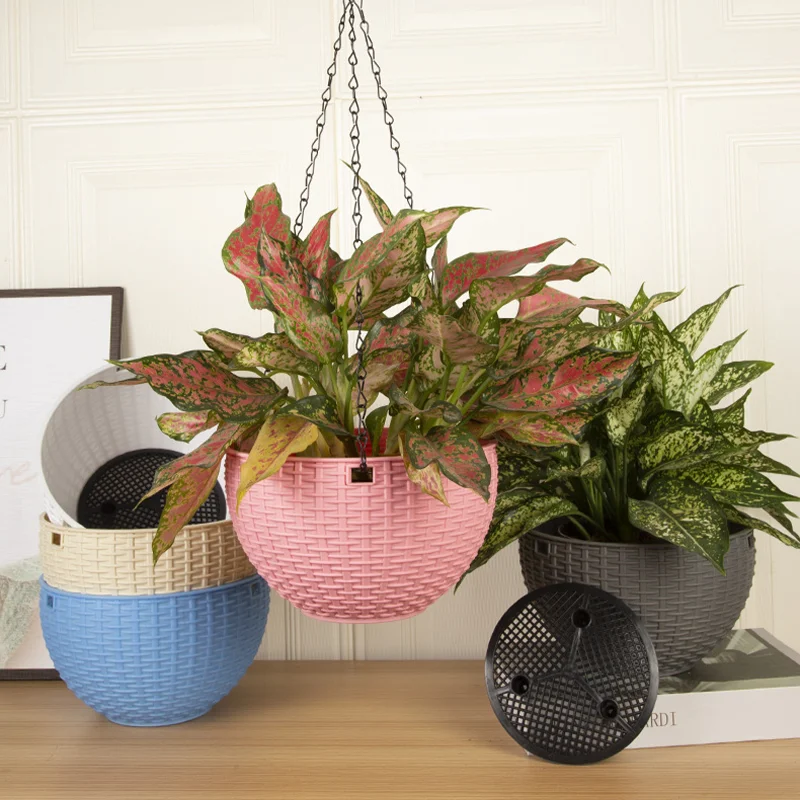 Garden Supplies Manufacture Hanging Flowers Pot Hanging Baskets Planter Decorative Wall Plastic Flower Pot