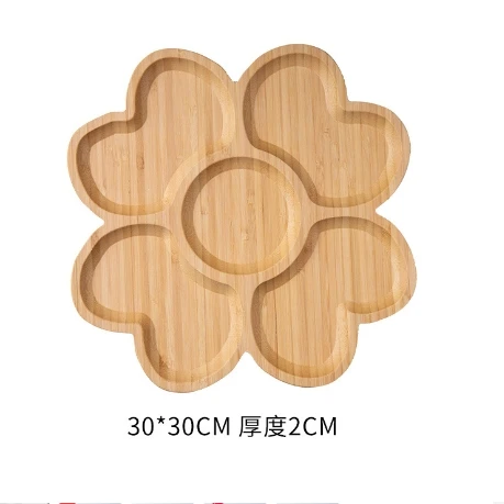 Home And Kitchen Serving Platter Round wooden Food Snack Platter Wood Charger Plate wedding decoration bamboo dinner plate