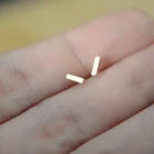 Gold Earrings Hot Selling Gold Stainless Steel Stud Earrings Classic Bar Women Minimalist Earrings Custom