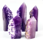 Gemstone Rough Polished Natural Gemstone Quartz Rough Purple Fluorite Crystal Tower Point