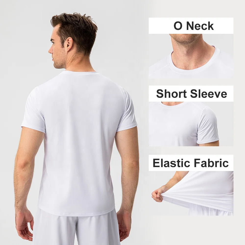 Plus Size Sports Short-Sleeved Top Training Tee Fitness Clothes Stretch Quick-Drying Breathable Gym Sport T Shirt for Men