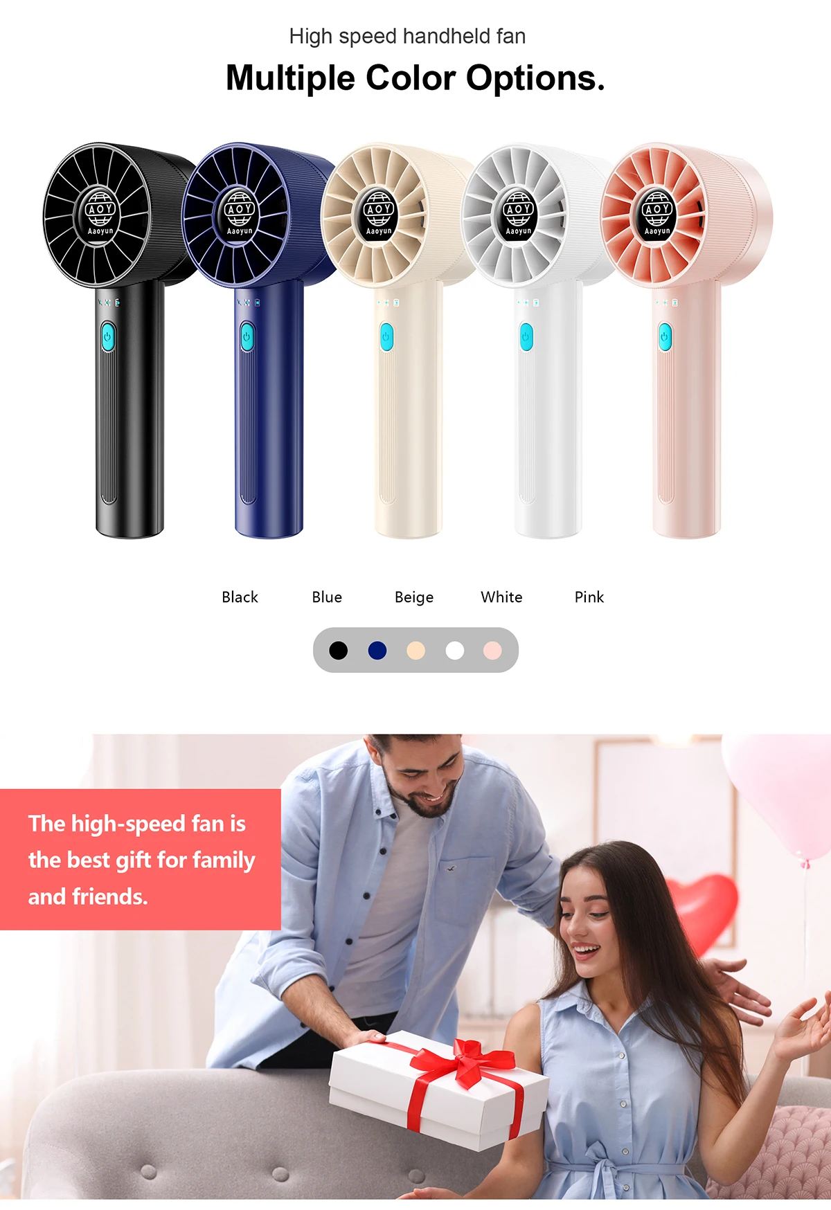 Rechargeable Fan, Portable, Battery, Plastic - detail 20