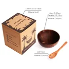 Coconut Wood Wood Custom Logo Eco-friendly Natural Coconut Shell Bowl With Spoon Wood Fruit Mixing Salad Coconut Bowl