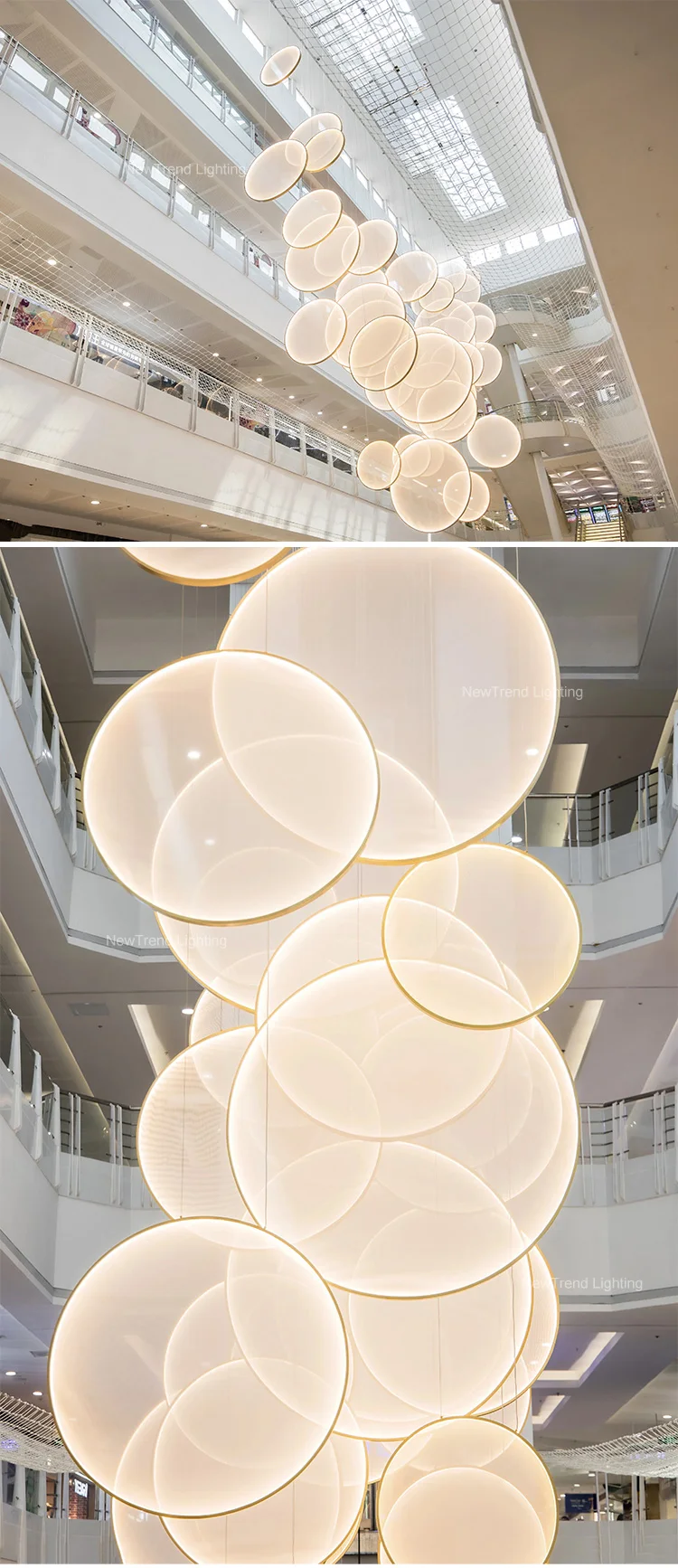 CPL-316 Custom Indoor Decoration Hanging Light Villa Hall Hotel Lobby Mall Gallery LED Chandelier Light factory