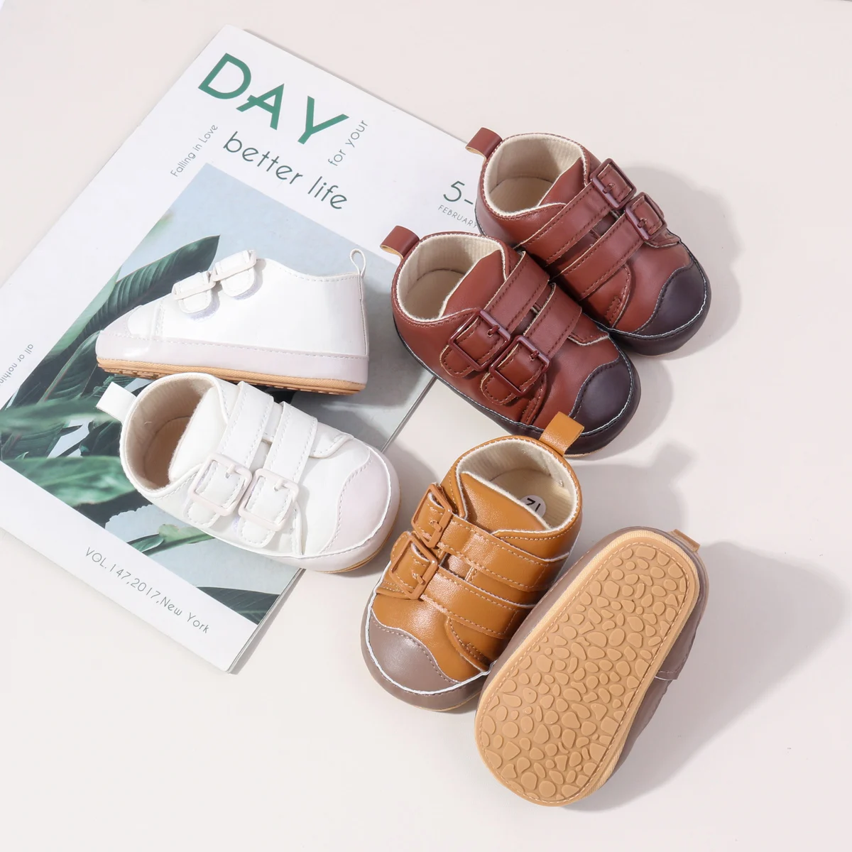 2025 Ing Autumn PU Leather First Walking Baby Boy Shoessolid Toddler Sport Shoes factory