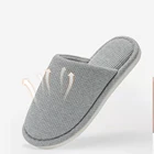 Wholesale Custom Logo Disposable Hotel Beauty Salon Slippers Coral Velvet With Thick Sole Non-slip High-grade